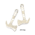 Pendentif hache en alliage argent antique pour bijoux DIY, lot de 2, taille 26x15mm - A2-485-argent Antique/26*15mm/161g