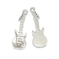 Paar vintage elektrische gitaar hangers van legering voor DIY-sieraden maken in zilver - Elektrische Gitaar Stijl (A2-370) / 31x11mm
