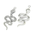 Vintage zilveren slangenhangers met gedetailleerde schubben voor DIY-sieraden - Antiek Zilver