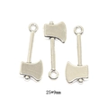 Pendentifs hache en alliage argenté pour bijoux DIY, breloques outils de 25x9mm - A2-493 - Argent Antique / 25 X 9 Mm / 13 G