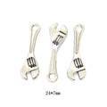 Trois breloques de clé en alliage argent antique pour bijoux DIY de taille 24x7mm - A2-495-argent Antique/24*7mm/0.79g