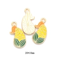 Creative alloy corn charm pendant for DIY jewelry, 20x10mm size with yellow enamel finish - Corn