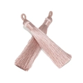 8cm elegant champagne pink velvet silk tassel pendant with hanging loop for DIY jewelry - Khaki