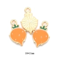 Three carrot enamel charms for DIY jewelry making in orange and gold alloy - Carrot