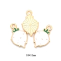 DIY enamel vegetable pendant featuring a cute white carrot design with gold trim - White Radish