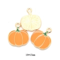 Orange enamel pumpkin pendant 18x15mm for DIY autumn jewelry making and crafts - Pumpkin