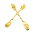 Vintage style crown-topped golden metal forks for DIY jewelry charms and craft pendants - A3-187-imitation Gold/58*8mm/2.6g