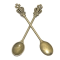 Retro bronze alloy crown spoons set with vintage embossed pattern for DIY jewelry - A3-188-antique Bronze/58*11mm/2.4g