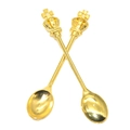 Vintage golden crown spoons DIY alloy charms for necklaces and bracelets set of two - A3-188-imitation Gold/58*11mm/2.4g