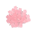 Pink resin ice cube DIY charms with metal rings for jewelry making on white background - 13mm/1.89g / Pink