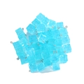 Bright blue translucent resin ice cube pendant with silver glitter for DIY jewelry making - Blue