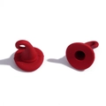 Pair of red silicone wizard hat charms with top hanging loops for DIY jewelry projects - 12*10mm/1.1g / Red (Rubber Paint)