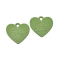 Pendentif cœur en alliage vert herbe avec gravure pour la création de bijoux DIY - Vert clair