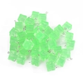 Light green translucent resin cube pendant with glitter and silver metal ring - Green
