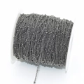 DIY accessory 1.45mm vintage silver beaded chain on spool for handmade jewelry making - 1.45mm / Gun Black