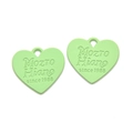 Pendentif cœur vert clair avec texte Mozto Hiano pour la création de bijoux DIY - Vert clair