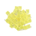 Translucent yellow resin cube ice pendants with silver eyelet screws for DIY jewelry - 13mm/1.89g / Yellow