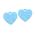 Pendentifs en forme de cœur bleu ciel avec lettrage Mozto Hiano en relief pour bijoux - Bleu