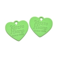 Pendentif coeur vert clair mat avec gravure pour bijoux DIY et colliers - Vert Fruit
