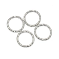 Anellini aperti in ferro argentato testurizzato per creazione di gioielli fai-da-te - 8mm / Bianco K/Argento