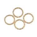 Set di quattro anellini aperti dorati testurizzati in ferro per creazione gioielli - 8mm / Oro KC