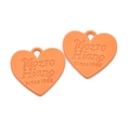 Pendentifs cœurs orange pour bijoux DIY avec texte embossé Mozto Hiano et fini mat - Orange