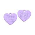 Pendentif cœur en alliage violet clair avec texte gravé pour création de bijoux DIY - Violet