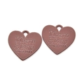 Pendentifs cœurs marron foncé avec texte en relief pour colliers et porte-clés - Marron