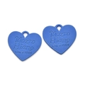 Pendentif cœur bleu roi DIY avec gravure Mozto Hiano et marquage depuis 1988 - Bleu royal