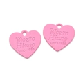 Pendentif cœur rose en alliage avec relief Mozro Hiano pour la création de bijoux DIY - Rose foncé