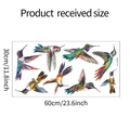 Detaillierte Größentabelle für 7-teilige Kolibri Fensterbilder 30x60cm für Heimdekoration - Bunter Kolibri (fun-JD008) / 30x60cm