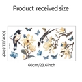 Detailansicht der Vogel- und Magnolien-Fensteraufkleber mit 30x60 cm Produktmaßen - 30*60CM Stil (fun-JD009)