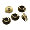 Five-piece set of vintage bronze alloy miniature teacup and saucer charms for DIY crafts - Cup Saucer Style (A3-142) / 14x7mm / Antique Bronze