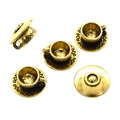 5-piece vintage gold miniature tea cup and saucer alloy pendant set for DIY jewelry - Cup Saucer Style (A3-142) / 14x7mm / Antique Gold