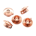 Five rose gold vintage miniature coffee cups with embossed saucer charms for DIY crafts - Cup Saucer Style (A3-142) / 14x7mm / Rose Gold