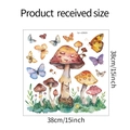 Detailliertes Layout der Aquarell Pilz und Schmetterling Fensterbilder in 38x38 cm - 38x38cm