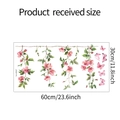 Dettagli del layout della pellicola floreale con fiori rosa e dimensioni 60x30cm - 30*60CM(fun-JD047)