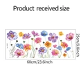 Gedetailleerde afmetingen voor aquarel bloemen statische raamstickers van 60x25cm - 25x60cm (fun-JD021)