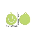 Light green smiley face alloy pendant for DIY necklaces and bracelets in 2.4cm height - Large Painted Light Green Smiley