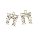 Set of two vintage silver alloy charms featuring the Arch of Triumph for DIY jewelry crafts - A1-112 - Antique Silver / 18*14mm / 1.5g