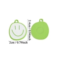 DIY Alloy Smile Pendant in Green and White Finish for Necklace Bracelet Charms - Large Painted Dark Green Smiley