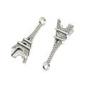 Retro silver alloy Eiffel Tower charms for DIY jewelry and travel-themed accessories - A0-055-antique Silver/23*8mm/0.9g