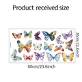 Kleurrijke aquarel vlinder raamstickers set 60x30cm statische raamdecoratie - 30x60cm (fun-JD049)