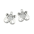 Paar vintage zilveren lier harp hangers voor DIY sieraden maken en kettingen - Lier Stijl (A3-301) / 18x16mm
