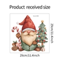 Cartoon Weihnachtsgnom mit Zuckerstange und Baum Aufkleber Maße 29x29cm für Badezimmer Deko - 29*29cm