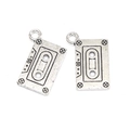 Vintage cassettebandje metalen bedeltjes in antiek zilver voor DIY-sieraden - Vintage Cassette Stijl (A3-302) / 23x16mm
