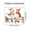 Detail view of Christmas bird wall decal with product dimensions 25cm by 29cm - 25*29CM