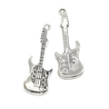 Pendentifs de guitare électrique en alliage argenté pour la fabrication de bijoux DIY - Style Détaillé de Guitare Électrique (A3-304)