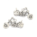 Paar Retro Silber Motorrad Anhänger aus Zinklegierung für DIY Schmuck und Bastelarbeiten - A1-456 – Antiksilber / 24 X 14 Mm / 17 G