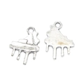 Pendentif en alliage d'argent au design goutte fusionnée pour création de bijoux - Forme de Goutte Fondue (A3-306)